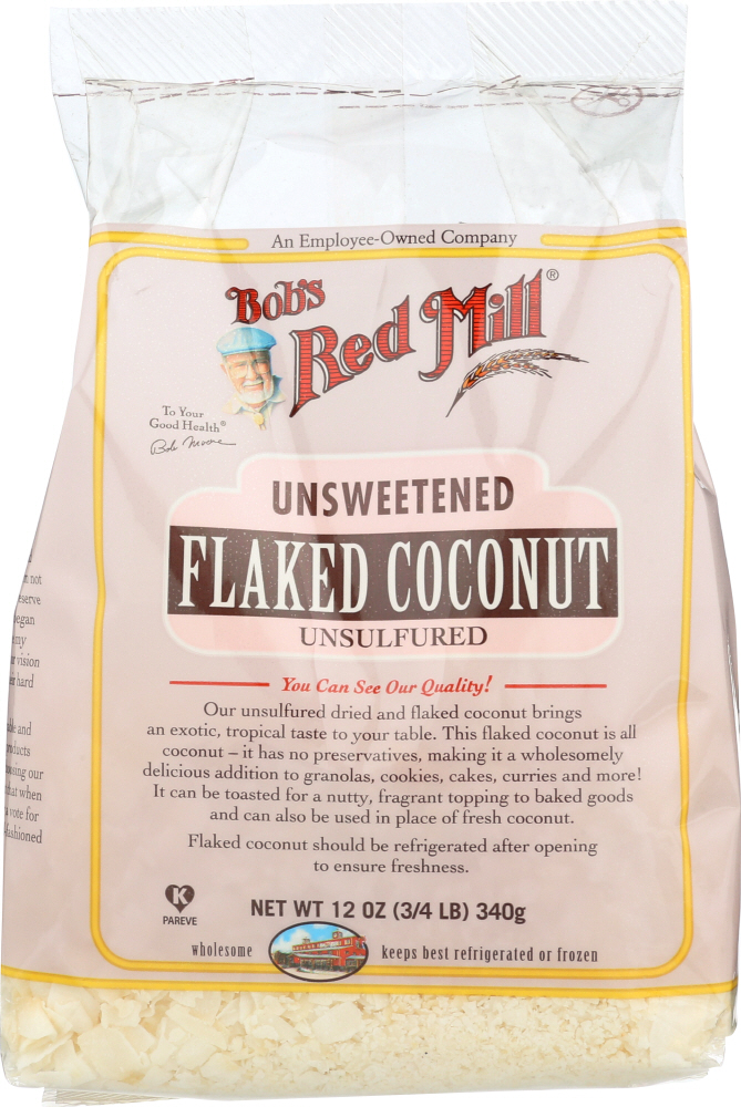 BOB’S RED MILL: Unsweetened Flaked Coconut, 12 oz - 0039978015815