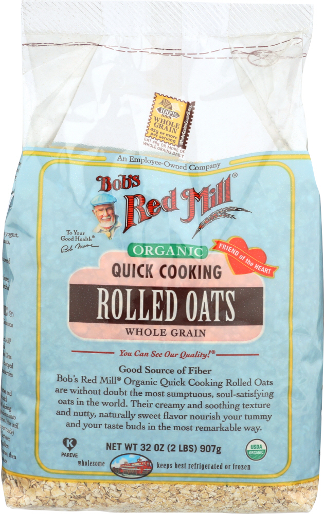 BOBS RED MILL: Organic Quick Cooking Rolled Oats, 32 oz - 0039978019530