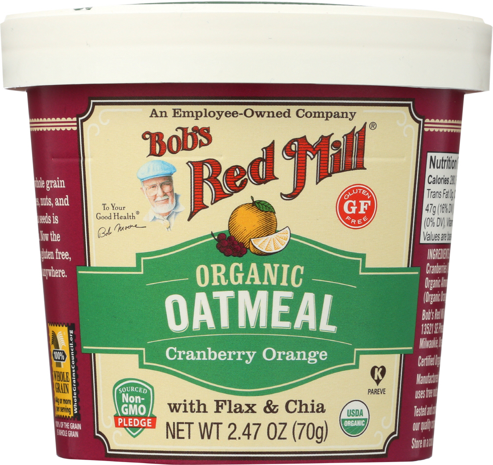 Bob's Red Mill - Oatmeal Cup - Organic Cranberry Orange - Gluten Free - Case Of 12 - 2.47 Oz - 039978028044