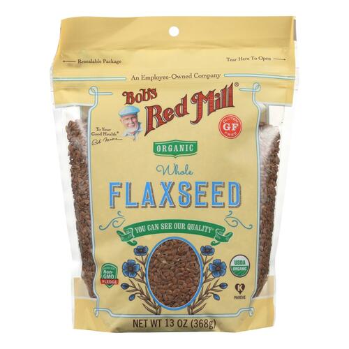 BOBS RED MILL: Organic Whole Flaxseed Brown, 13 oz - 0039978029362