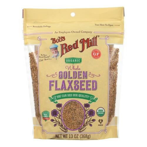 BOBS RED MILL: Organic Whole Golden Flaxseed, 13 oz - 0039978029393
