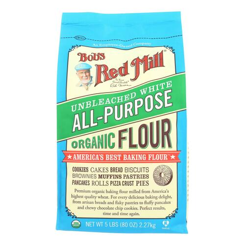 BOB’S RED MILL: Unbleached White All-Purpose Organic Flour, 5 lb - 0039978029911