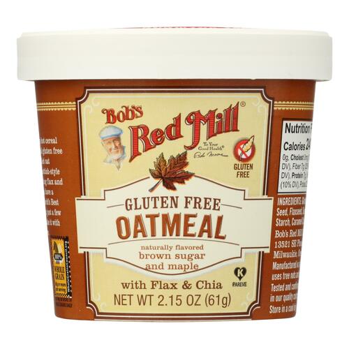  Bob's Red Mill Gluten-Free Oatmeal Cup & Maple, Brown Sugar, 2.15 Ounce - 039978031846