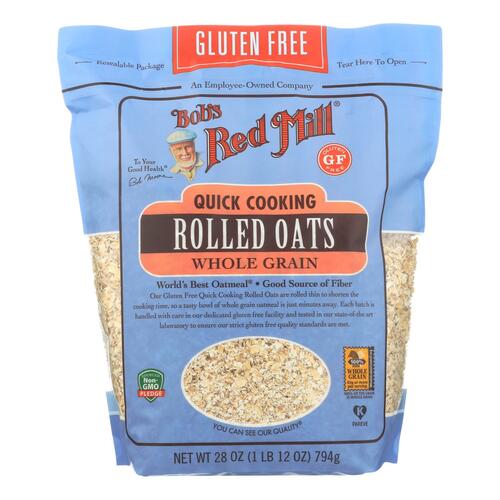  Bob's Red Mill Gluten Free Quick Cooking Rolled Oats, 28-ounce (Pack of 4) - 039978033765