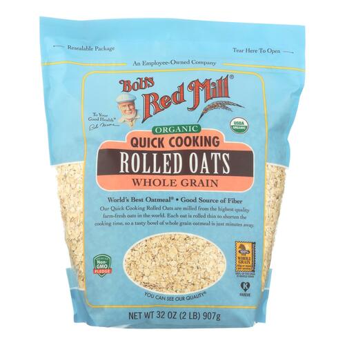 Bob's Red Mill - Oats - Organic Quick Cooking Rolled Oats - Whole Grain - Case Of 4 - 32 Oz. - 039978039538