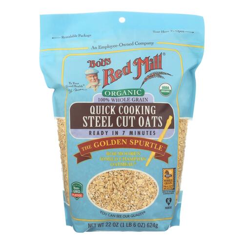 Organic 100% whole grain quick cooking steel cut oats - 0039978049605