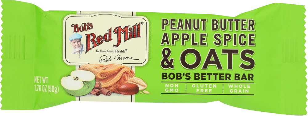 BOBS RED MILL: Peanut Butter Apple Spice & Oats Bobs Better Bar, 1.76 oz - 0039978079022