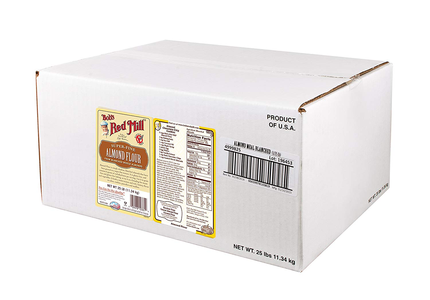 BOBS RED MILL: Bulk Almond Meal Flour, 25 lb - 0039978103819