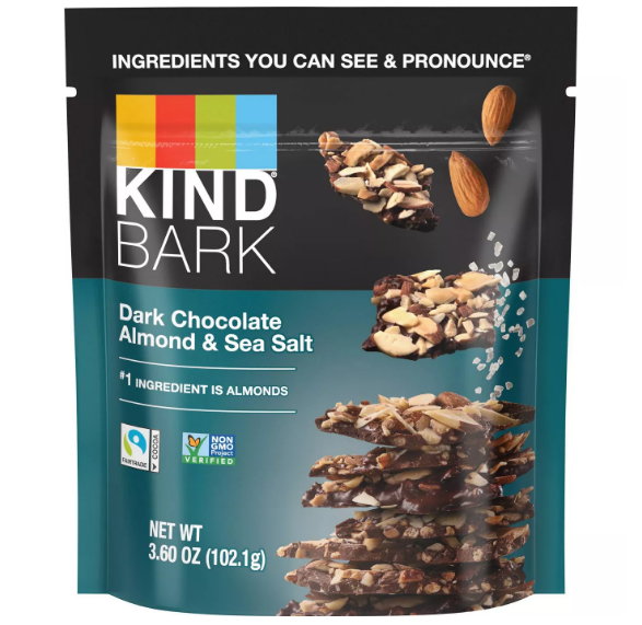 KIND BARK: Dark Chocolate Almond and Sea Salt, 3.60 oz - 0040000546009