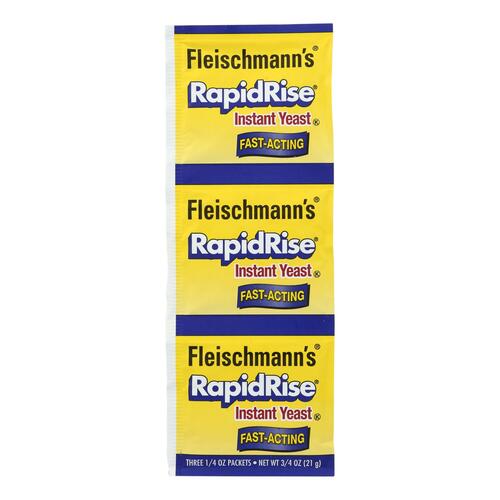 Fleischmann's Classic Yeast - Rapidrise - 3 Packets - .75 Oz - Case Of 20 - 0040100009299