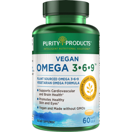Omega 3-6-9 Vegan and Vegetarian Omega Formula - “5 IN 1” Essential Fatty Acid Complex - Scientifically Formulated Plant-based Omega 3 6 9 Essential Fatty Acids (EFA) - from Purity Products (60) - 040232090875