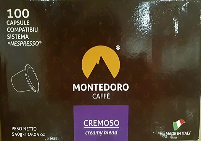  Montedoro Caffe Espresso Capsules pod Cremoso Blend compatible with the Original Nespresso System.  - 040232143380