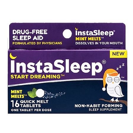 instasleep Start Dreaming Sleep Aid Drug Quick Melt Melatonin Dissolving Tablets, 16 Capsules - 040232150388