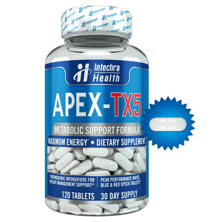 Apex-TX5 Weight Loss Diet Pills & Extreme Energy Supplement, 120 Tablets - Intechra Health - 040232176074
