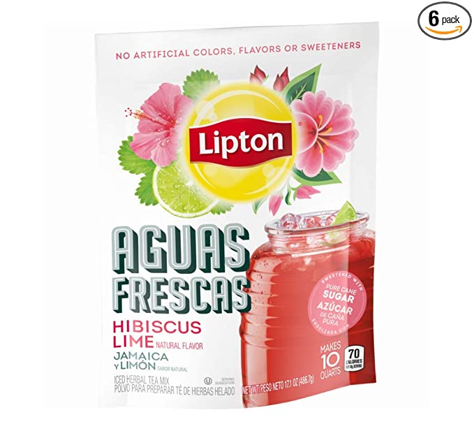Hibiscus Lime Aguas Frescas Iced Herbal Tea Mix, Hibiscus Lime - 041000006661