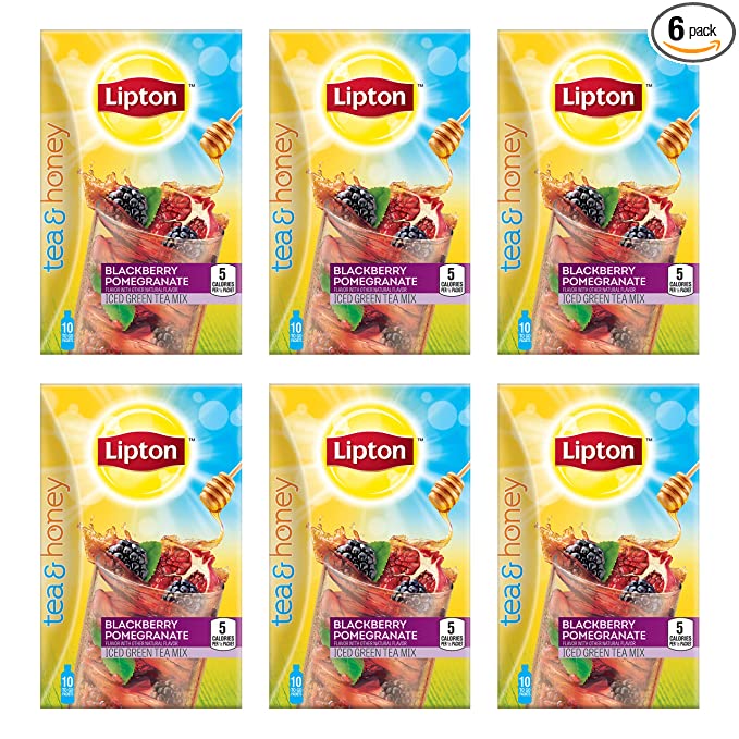 Lipton, Tea & Honey, Iced Green Tea Mix, Blackberry Pomegranate Flavor With Other Natural Flavor - 041000208218