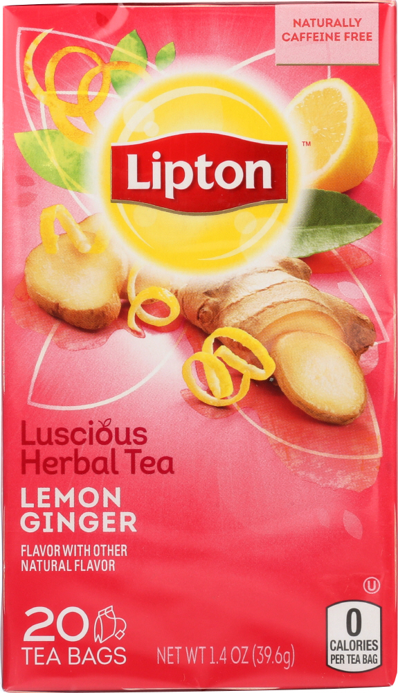 Lipton, Luscious Herbal Tea, Lemon Ginger Flavor With Other Natural Flavor - lipton