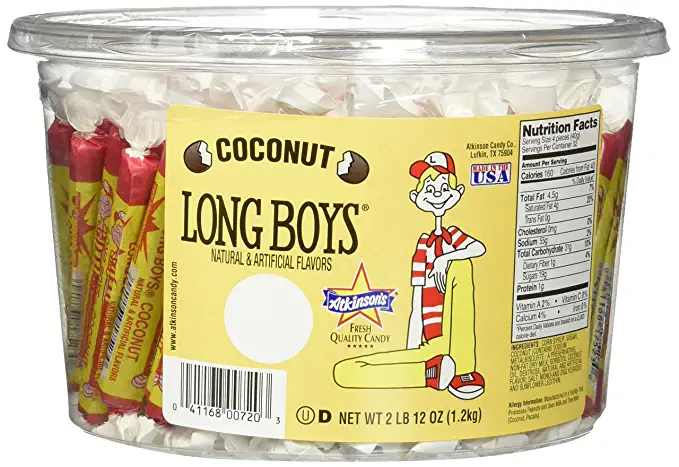  Atkinson Long Boys Coconut Candy In Tub, 44 Ounce  - 041168007203
