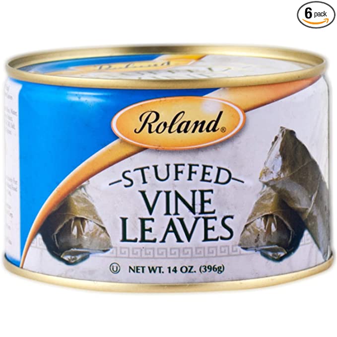  Roland Foods Canned Dolmas, Stuffed Vine Leaves with Rice and Spices, Specialty Imported Food, 13.9-Ounce Can (pack of 6)  - 041224465183