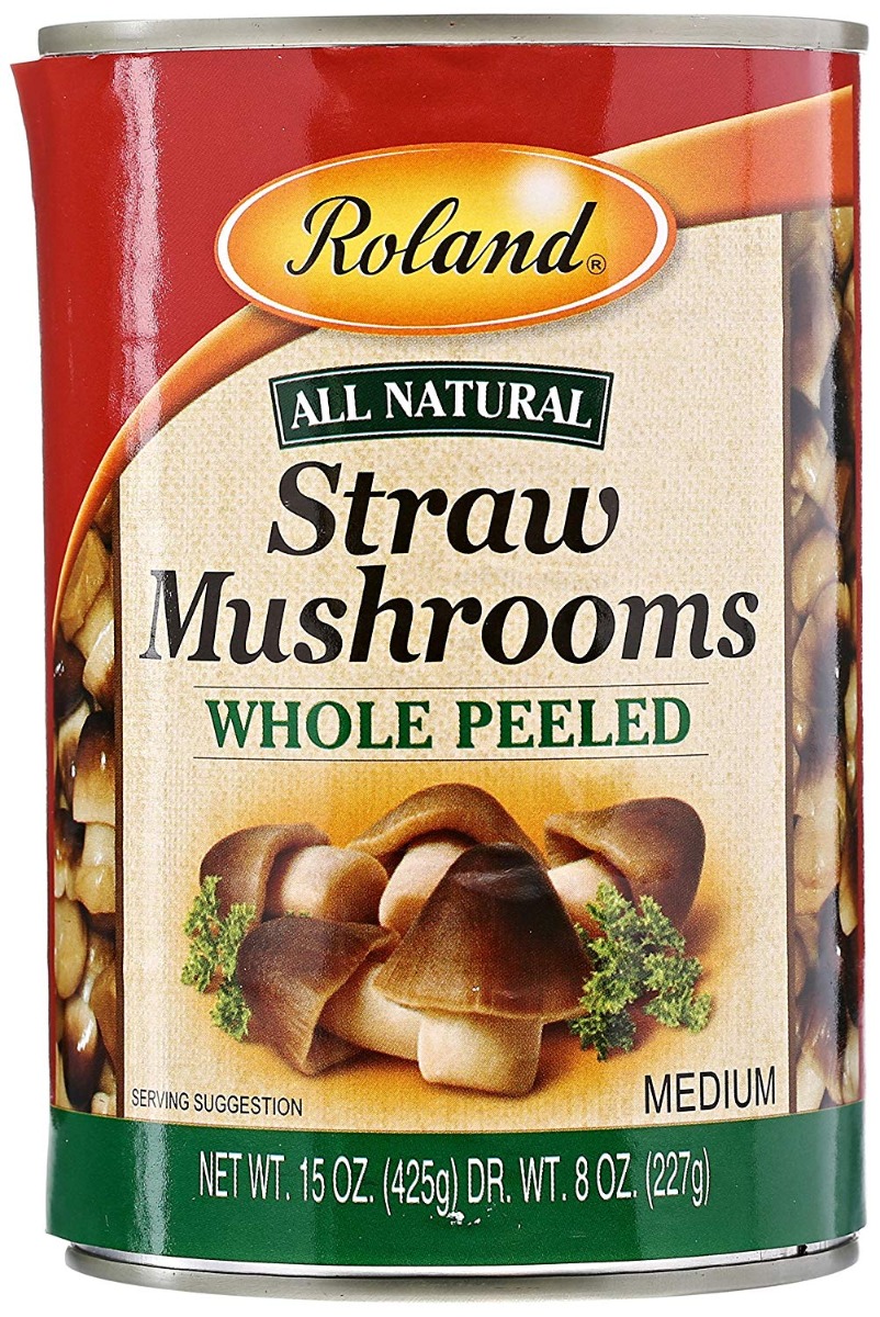  Roland Foods Canned Peeled Straw Mushrooms, Specialty Imported Food, 15-Ounce Can 8 Pack  - 041224845060