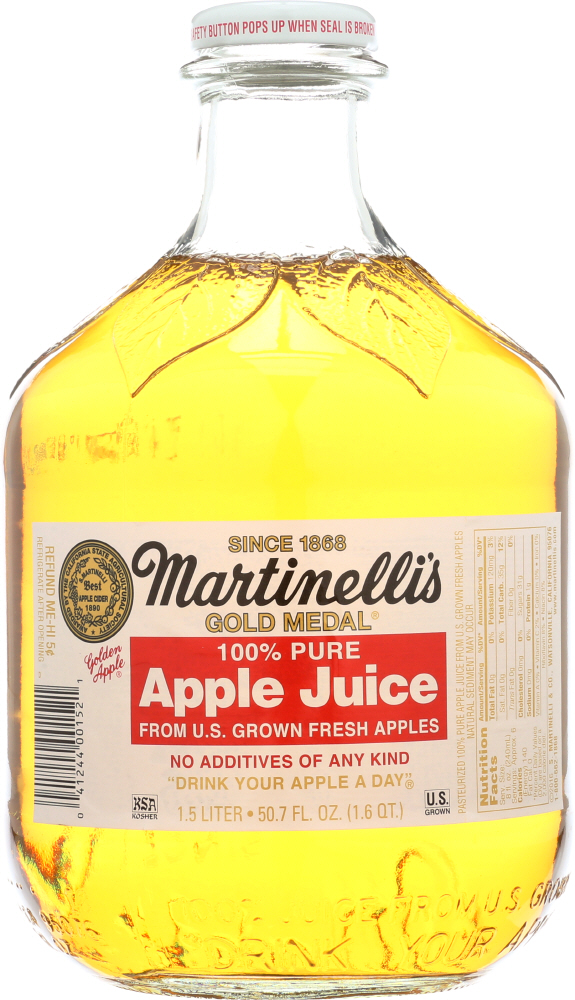 MARTINELLI: Gold Medal 100% Pure Apple Juice, 50.7 oz - 0041244001521
