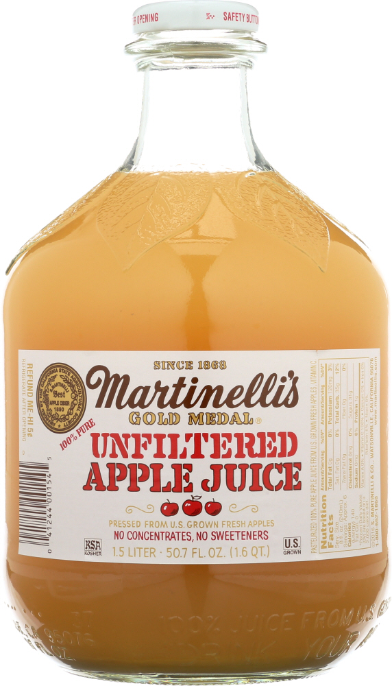 MARTINELLI’S: Gold Medal Unfiltered Apple Juice, 50.7 oz - 0041244001545