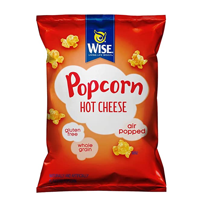  Wise Snacks Popcorn, Hot Cheese, 1.75 Ounce (20 count), Gluten Free, Whole Grain, Air Popped - 041262273610