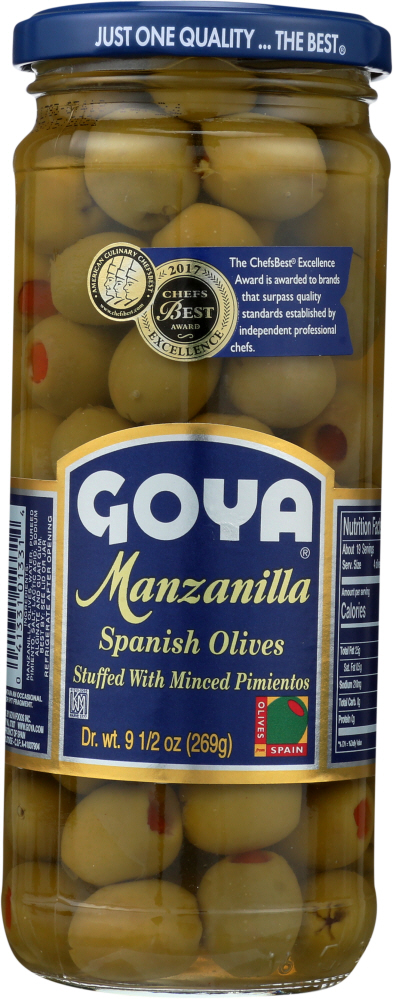 GOYA: Manzanilla Stuffed Spanish Olive, 9.5 oz - 0041331013314