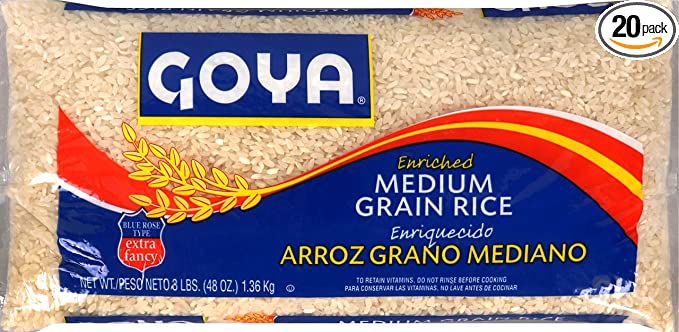  Goya Foods Enriched Medium Grain Rice, 3 Pound (Pack of 20)  - 041331026024
