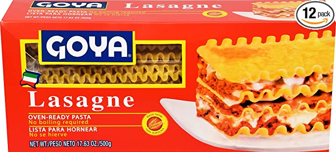  Goya Foods Lasagna, Oven Ready Pasta, 17.63 Ounce (Pack of 12)  - 041331039512