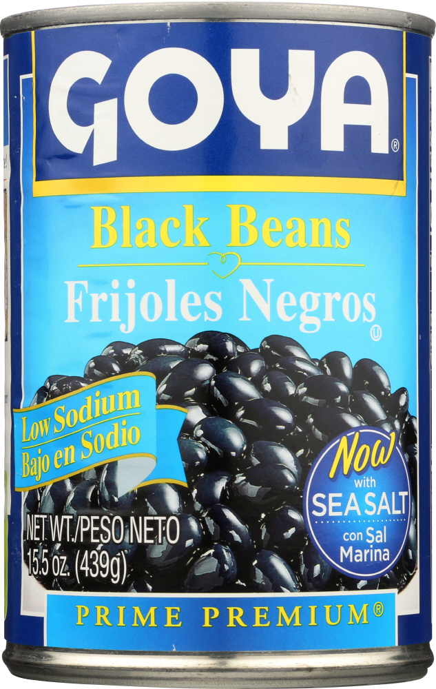 GOYA: Low Sodium Black Beans, 15.5 oz - 0041331123327