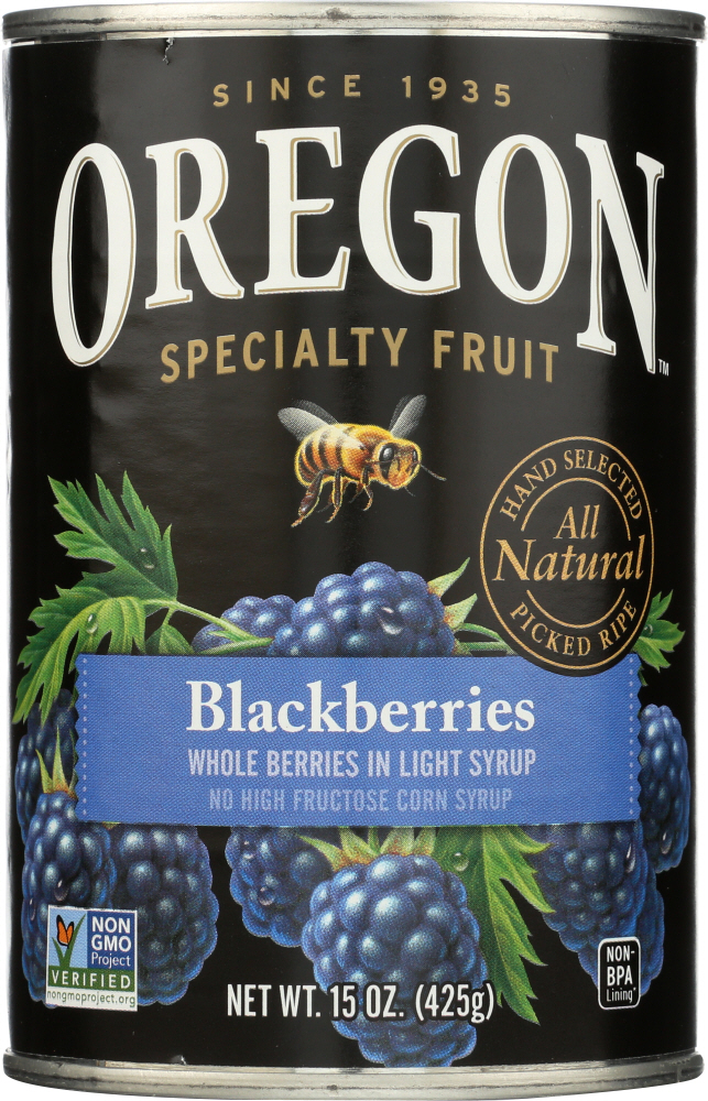 OREGON: Blackberries in Light Syrup, 15 oz - 0041345105128