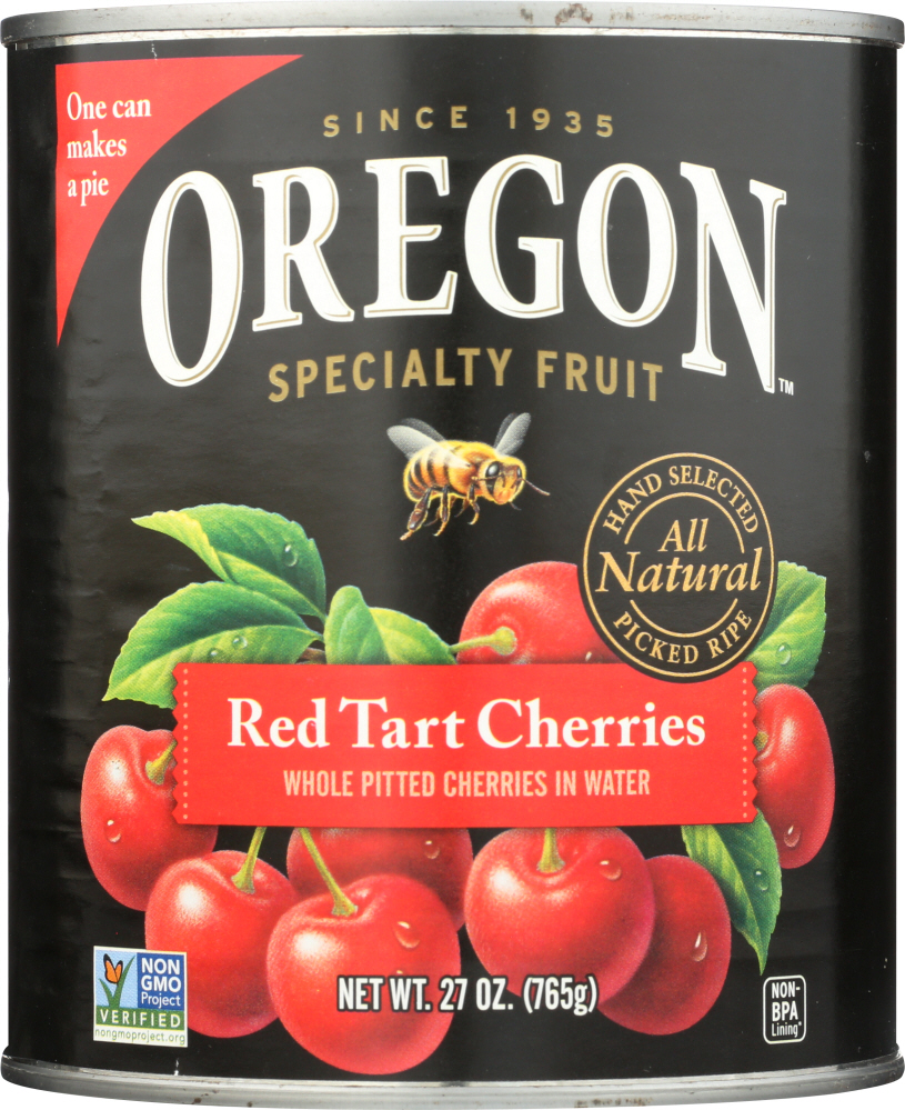 OREGON: Cherries Red Tart in Water, 27 oz - 0041345517365