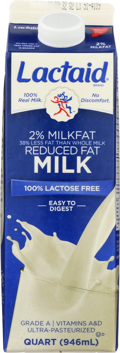 LACTAID: 2% Reduced Fat Milk, 32 oz - 0041383090424