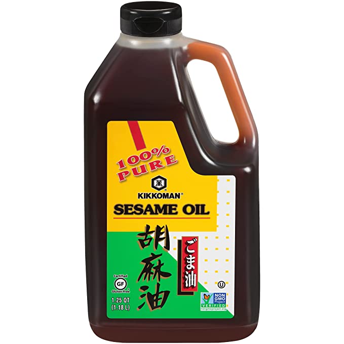  Kikkoman 1.25 QT Preservative-Free Non-GMO Toasted Sesame Oil  - 041390017025