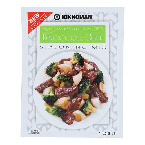 KIKKOMAN: Broccoli-Beef Stir-Fry Seasoning Mix, 1 oz - 0041390042027
