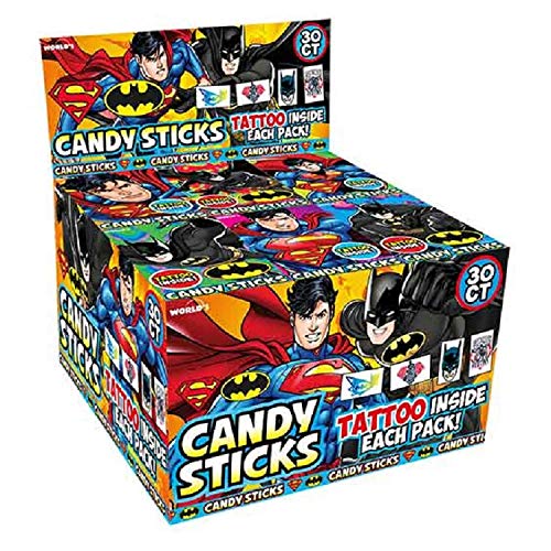  Batman & Superman Candy Sticks 30 Count  - 041396002018
