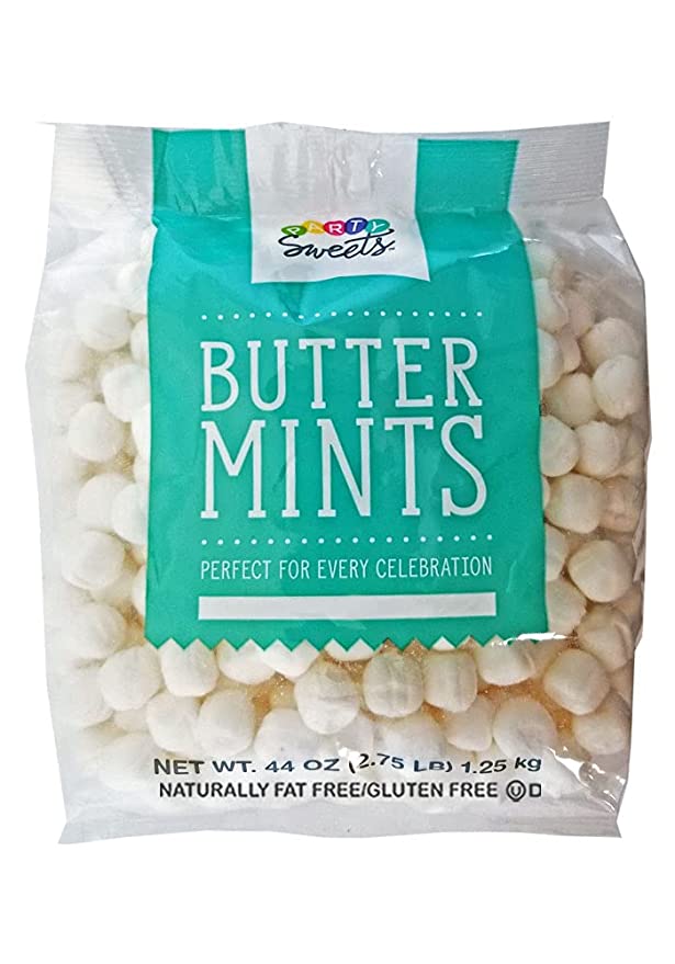 Party Sweets White Buttermints, 2.75 Pound, Appx. 350 pieces from Hospitality Mints - 041412164706
