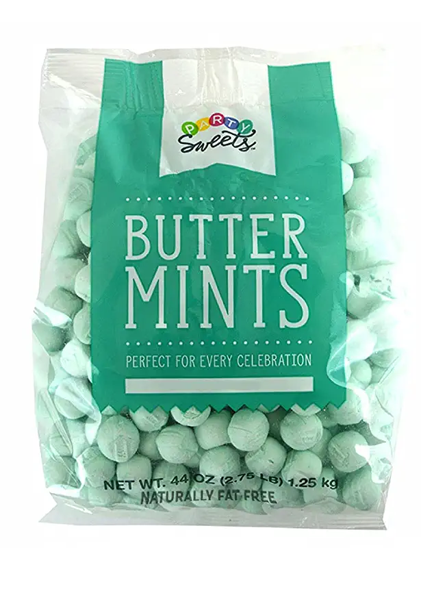  Party Sweets Mint Green Buttermints, 2.75 Pound, Appx. 350 pieces from Hospitality Mints  - 041412206536