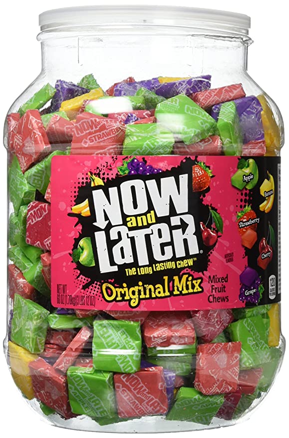  Now and Later Original Chews Candy, Assorted, 90 Ounce Jar, 150 Count (01763)  - 041420017636