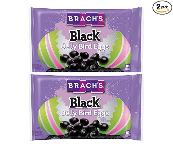  Black Jelly Beans - Jelly Bird Eggs - 2 Bags  - 041420053566