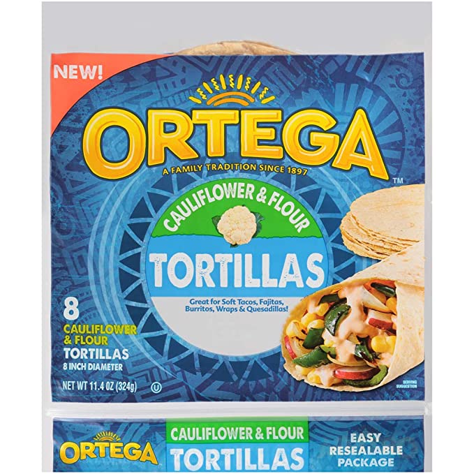  Ortega Tortillas, Cauliflower & Flour, 11.4 Ounce - 041501301203
