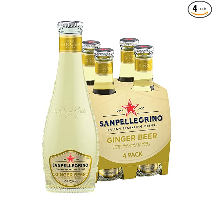  Sanpellegrino Italian Sparkling Drinks Ginger Beer, 6.76 oz. glass 4-pack  - 041508302395