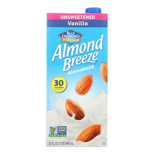 BLUE DIAMOND: Natural Almond Breeze Vanilla Unsweetened, 32 oz - 0041570054161