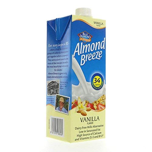  Blue Diamond Almond Breeze Milk, Vanilla, unsweetened, 32fl.oz- 6 Count  - 041570057667