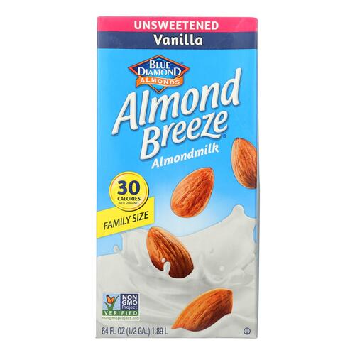 BLUE DIAMOND: Almond Breeze Vanilla Unsweetened, 64 oz - 0041570057919