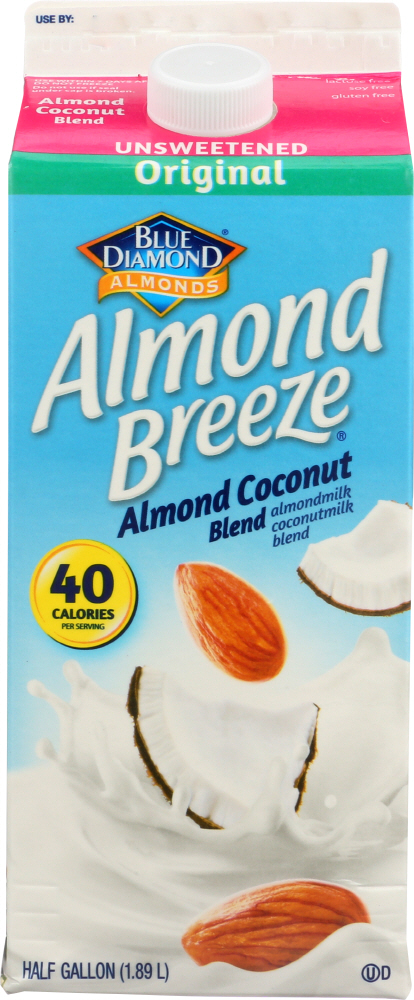 Blue Diamond, Almond Breeze, Almond Coconut Blend, Refrigerated, Unsweetened Original, Unsweetened Original - 041570099155