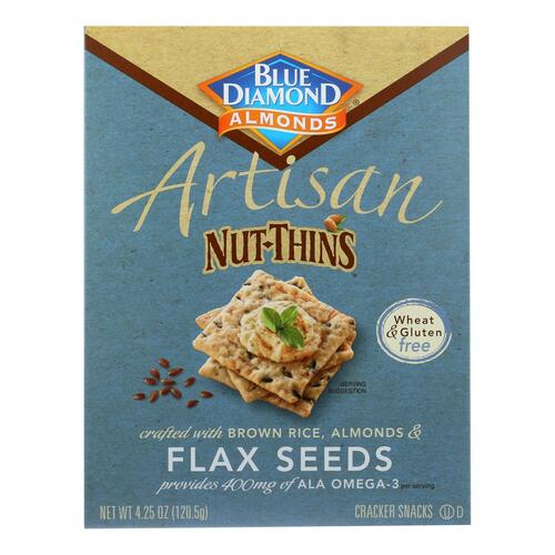 Blue Diamond - Artesion Nut Thins - Flax Seed - Case Of 12 - 4.25 Oz. - 041570109083