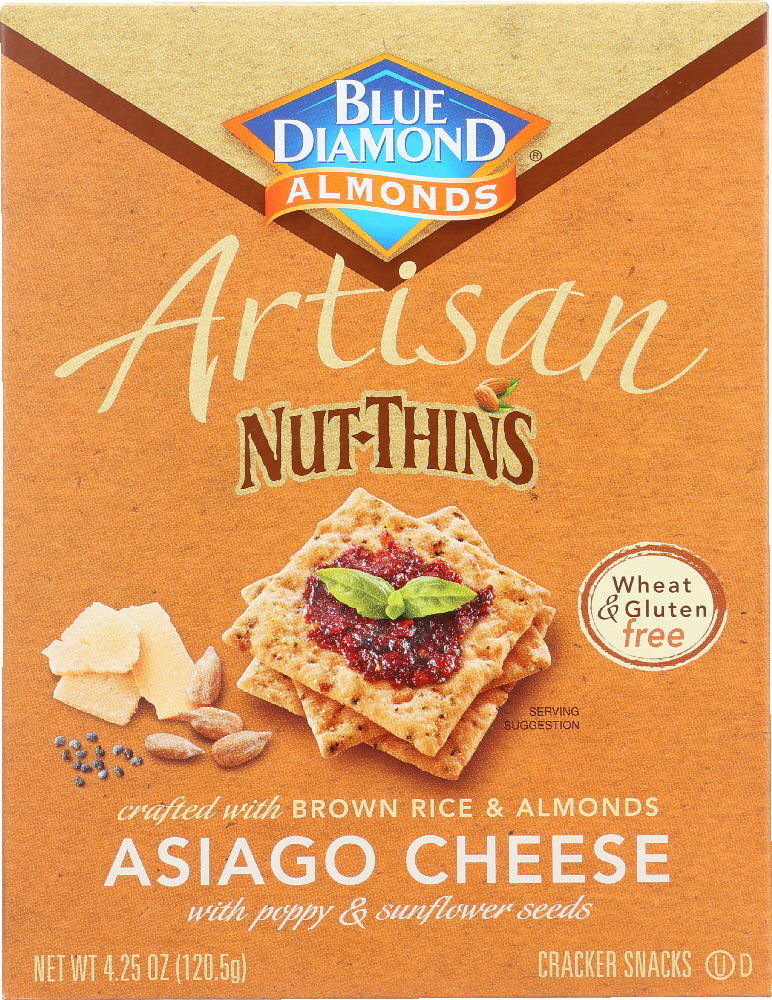 Nut & Rice Cracker Snacks, Asiago Cheese - 041570109397