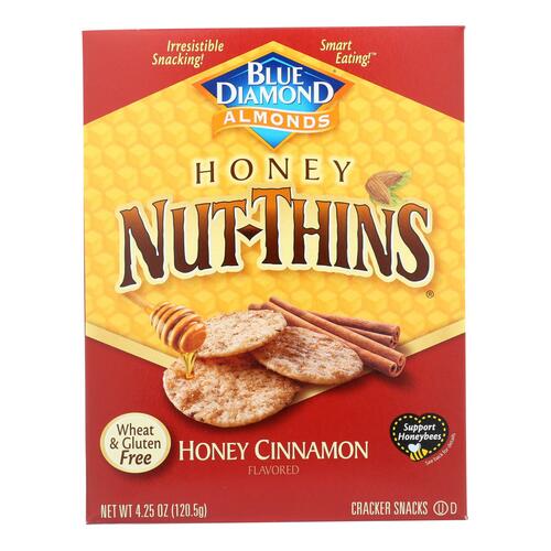 Blue Diamond - Nut Thin Crackers - Honey Cinnamon - Case Of 12 - 4.25 Oz. - 0041570109977